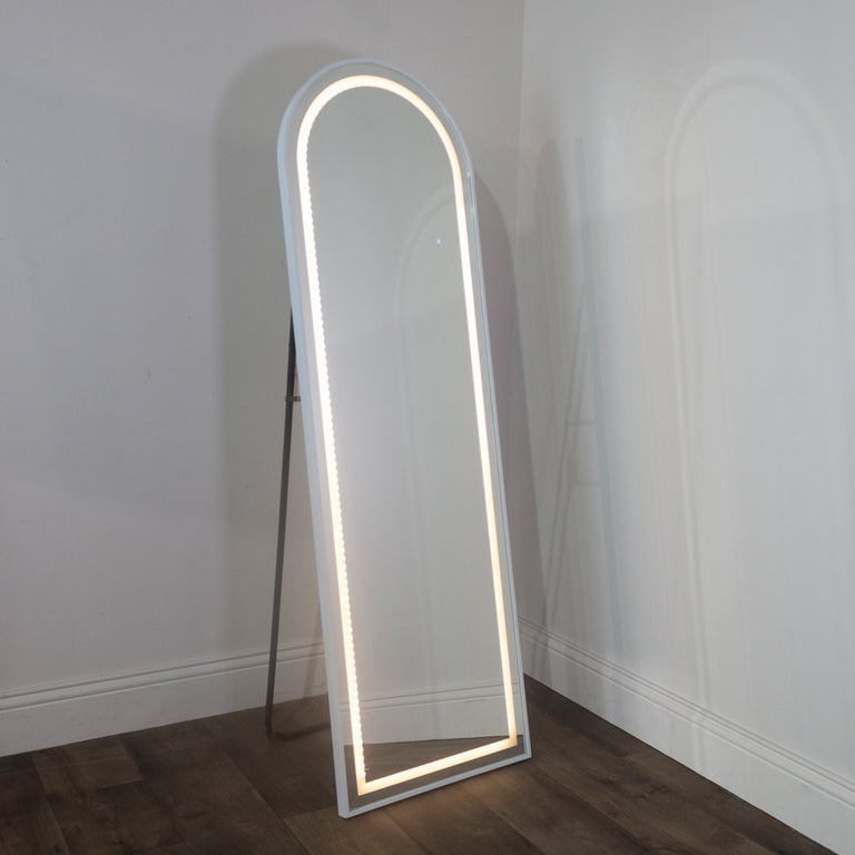 Modena LED Cheval Arch Mirror White