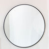 Modena Round Wall Mirror Black 90cm front view picture on the wall