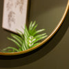 Modena Round Wall Mirror Gold 120 cm close view picture of the golden frame