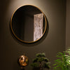 Modena Round Wall Mirror Gold 60cm lifestyle picture on the wall