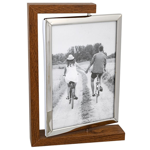 Modern Wood Look Spin Photo Frame 5x7

