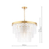 Moesha 6 Light Pendant Natural Brass and Ribbed Glass Shade Ceiling Hanging Light for Home Decor