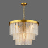 Moesha 6 Light Pendant Natural Brass and Ribbed Glass Shade Ceiling Hanging Light for Home Decor