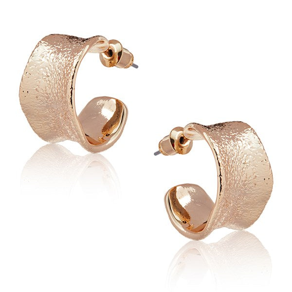 Molten Metal Lava Gold Plated Hoop Earrings