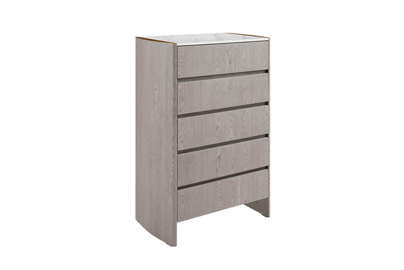 Mondello 5 Drawer Tall Chest Washed Oak picture on the white background