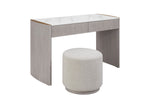 Mondello Dressing Table Washed Oak picture with dressing stool on the white background