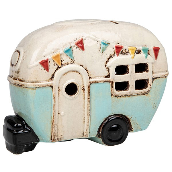 Village Pottery Caravan Money Box Aqua