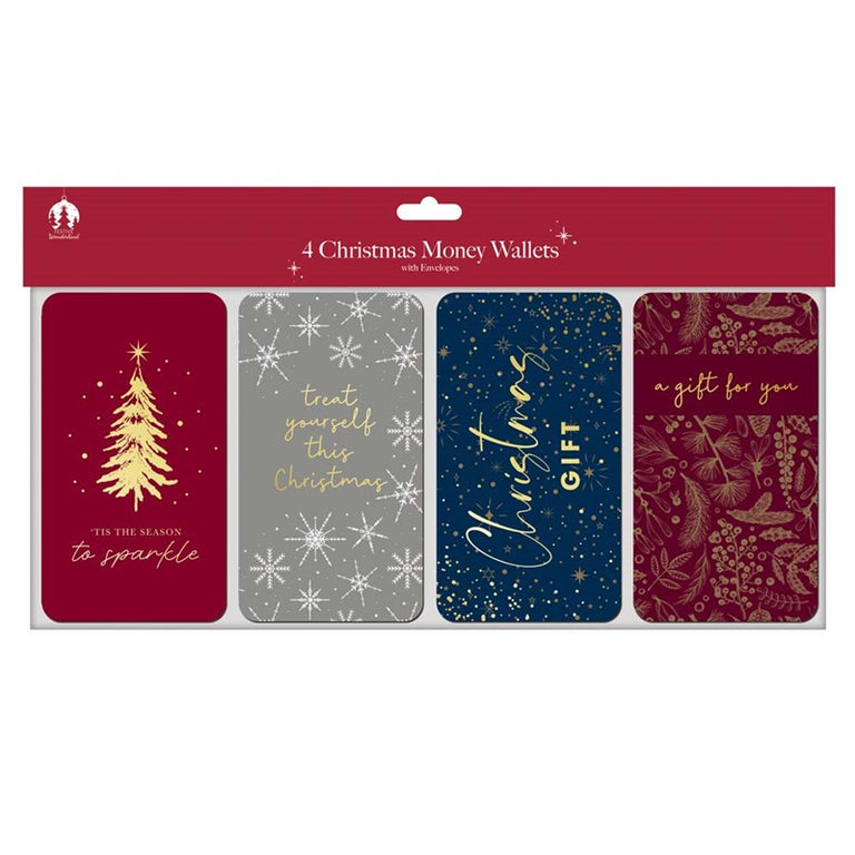 Money Wallets XMAS 4 Pk Contemporary