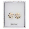 Monochrome Circle Bow Gold Plated Earrings come in a gift box