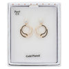 Monochrome Entwined Circles Gold Plated Earrings picture in the gift box