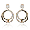Monochrome Entwined Circles Gold Plated Earrings close view picture of the earrings design