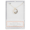 Monochrome Entwined Circles Gold Plated Necklace picture in the gift box
