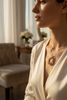 Monochrome Entwined Circles Gold Plated Necklace - Pendant Jewellery