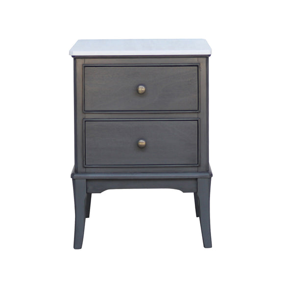 Sleek Monroe 2 Drawer Accent Table with Marble Top, ideal bedside table