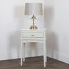 Monroe 1 Drawer Accent Table Stone life style picture with a lamp on it