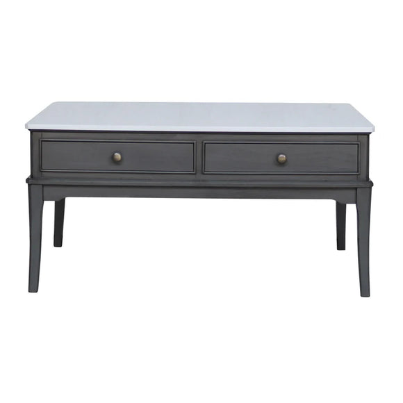 Elegant Monroe Coffee Table with Marble Top in Russell