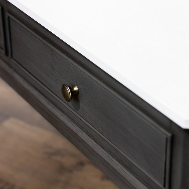 Monroe Russell Coffee Table with Marble Top- Coffee Table with Drawers
