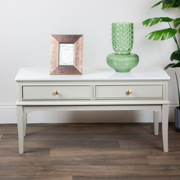 Monroe Coffee Table With Marble Top Stone life style picture