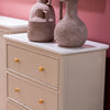 Monroe Large 3 Drawer Locker Stone close view picture of the chest of drawers design