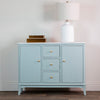 Monroe Slim Sideboard With Marble Top Sage front view life style picture