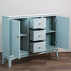 Monroe Slim Sideboard With Marble Top Sage picture with opened storage space