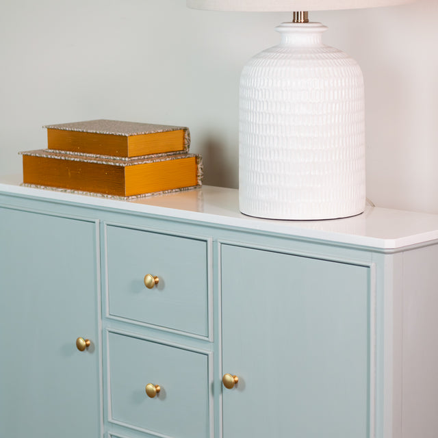 Monroe Slim Sideboard with Marble Top – Sage Wooden Sideboard