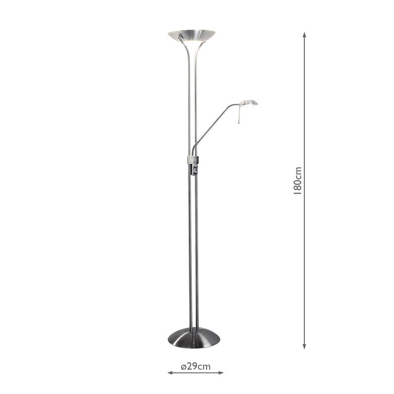 Montana Mother & Child Floor Lamp Satin Chrome - Floor Lamp Collection