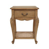 Monte Cristo 1 Drawer Bedside Table front view picture of the table design
