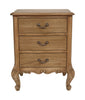 Monte Cristo 3 Drawer Bedside Table close front view picture of the carved details