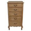 Monte Cristo Chest Of 5 Drawer Tall Boy front view picture of the chest design