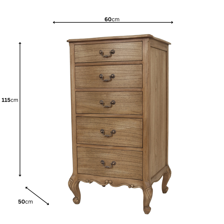 Monte Cristo Chest Of 5 Drawer Tall Boy