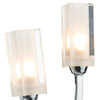 Morgan 2 Light Wall Light Polished Chrome close view picture of the frosted inner glass shades