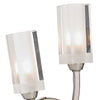 Morgan 2 Light Wall Light Satin Chrome close view picture of the frosted inner glass shades