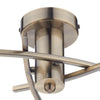 Morgan 3 Light Semi-Flush Antique Brass close view picture of the fitting plate