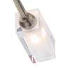 Morgan 3 Light Semi-Flush Antique Brass close view picture of the frosted iner glass shade