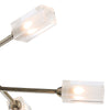 Morgan 6 Light Semi-Flush Antique Brass close view picture of the frosted inner glass shade
