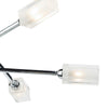 Morgan 6 Light Semi-Flush Polished Chrome close view picture of the frosted inner glass shades