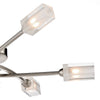 Morgan 6 Light Semi-Flush Satin Chrome close view picture of the frosted inner glass shades