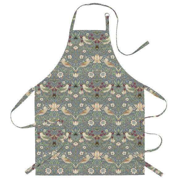 William Morris Strawberry Thief Blue apron