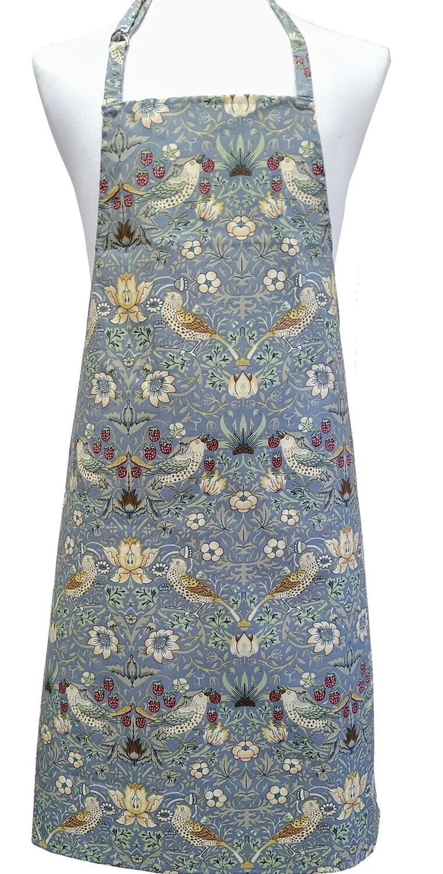 William Morris Strawberry Thief Apron - Blue