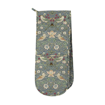 William Morris Strawberry Thief Double Oven Glove - Blue