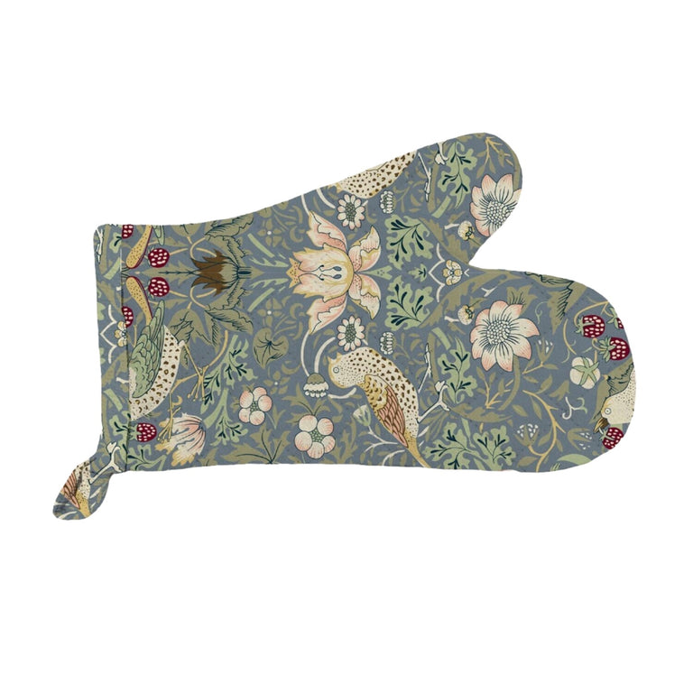 William Morris Strawberry Thief Oven Mitt - Blue