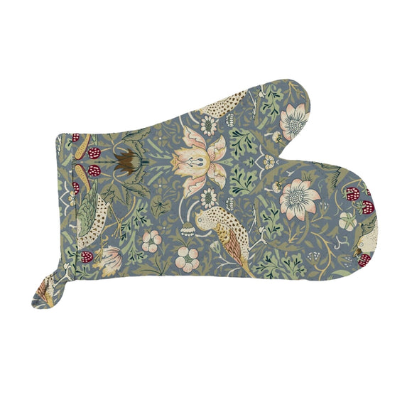 William Morris Strawberry Thief Blue oven mitt