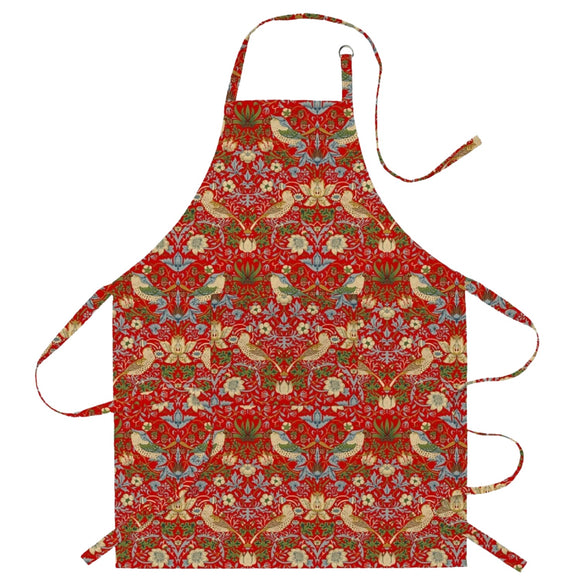 Morris & Co Strawberry Thief Apron- Crimson
