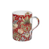 Crimson Slate mug by Royal Worcester with Morris & Co Strawberry Thief pattern