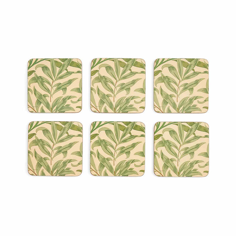 Morris & Co Willow Boughs Set of 6 Coasters - Green