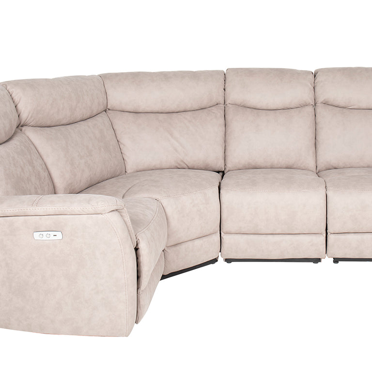 Mortimer Corner Sofa Electric Recliner Taupe