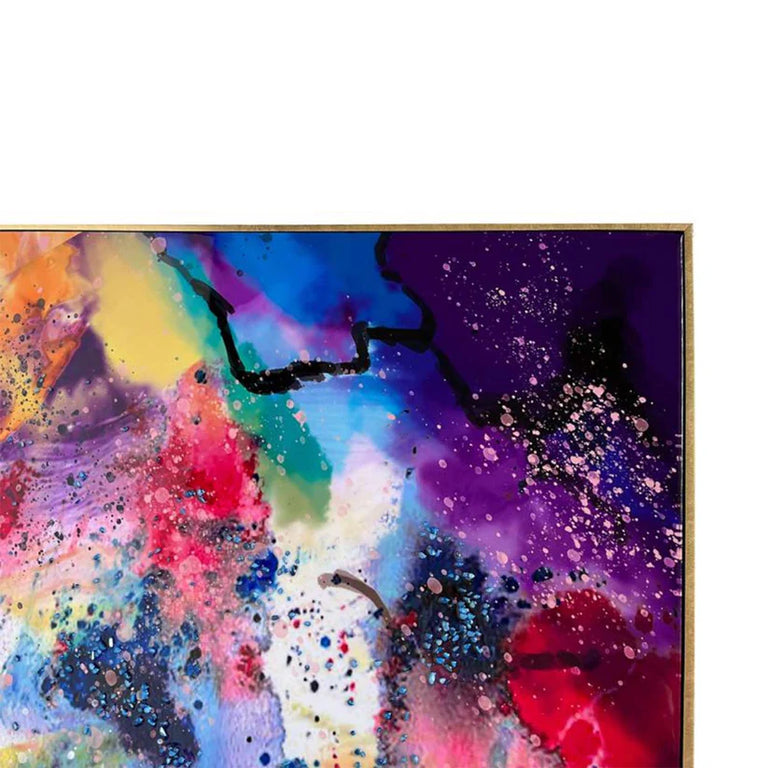 Multicoloured Paint Splatters Abstract Wall Art Picture for Home Décor