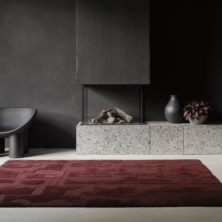 Brink & Campman Mural Modest Geometric Rug Burgundy