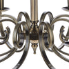 Murray 8 Light Armed Pendant Antique Brass close view picture of the frame scroll design